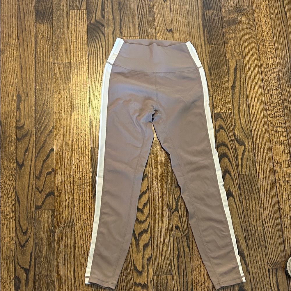Women's Tan Leggings with White Stripes